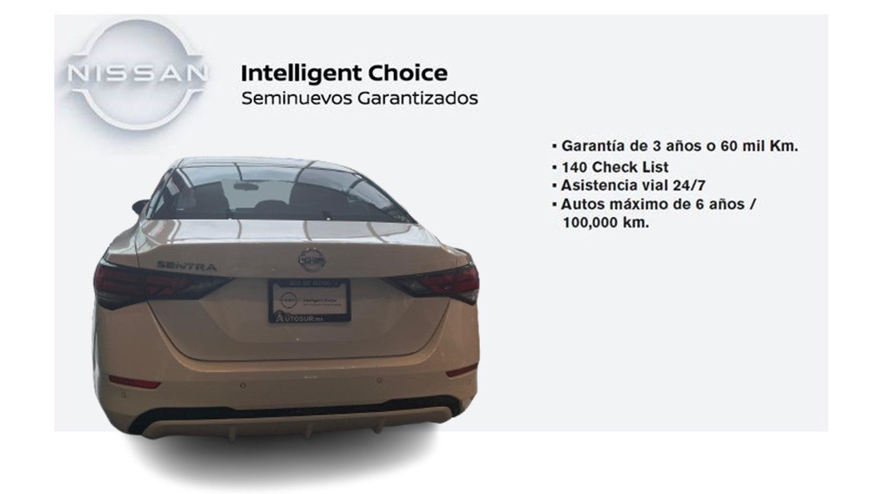 2022 Nissan Sentra ADVANCE L4 2.0L 145 CP 4 PUERTAS AUT BA AA